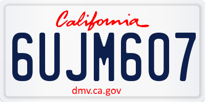 CA license plate 6UJM607