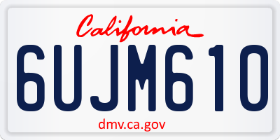 CA license plate 6UJM610