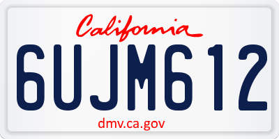 CA license plate 6UJM612