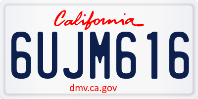 CA license plate 6UJM616