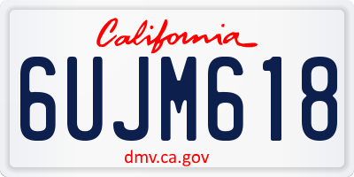 CA license plate 6UJM618
