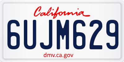 CA license plate 6UJM629