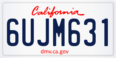 CA license plate 6UJM631