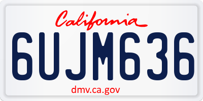 CA license plate 6UJM636