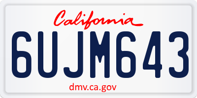 CA license plate 6UJM643