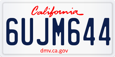 CA license plate 6UJM644