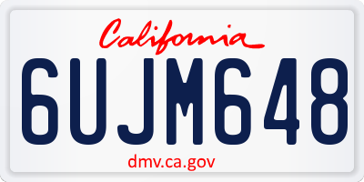 CA license plate 6UJM648