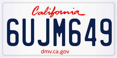 CA license plate 6UJM649