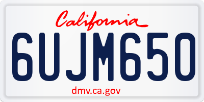 CA license plate 6UJM650
