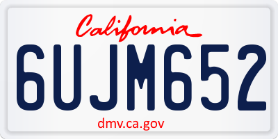 CA license plate 6UJM652