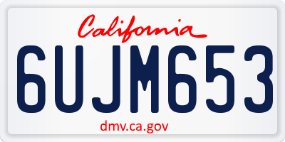 CA license plate 6UJM653