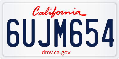 CA license plate 6UJM654