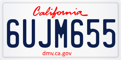 CA license plate 6UJM655