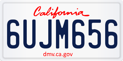 CA license plate 6UJM656