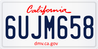 CA license plate 6UJM658
