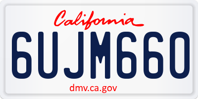CA license plate 6UJM660
