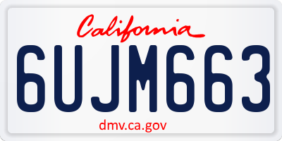 CA license plate 6UJM663