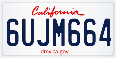 CA license plate 6UJM664