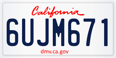 CA license plate 6UJM671