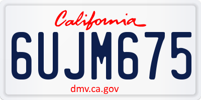 CA license plate 6UJM675