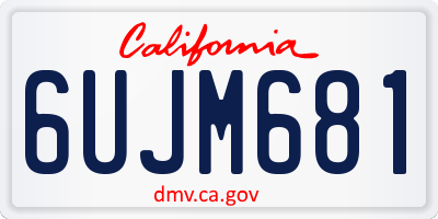 CA license plate 6UJM681
