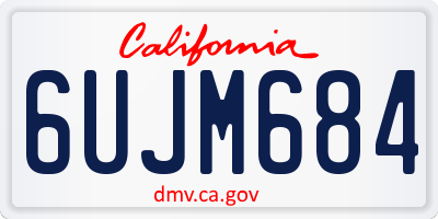 CA license plate 6UJM684