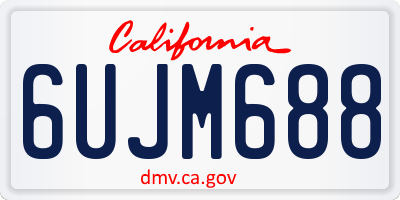 CA license plate 6UJM688
