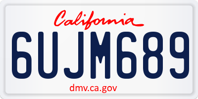 CA license plate 6UJM689