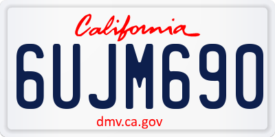CA license plate 6UJM690
