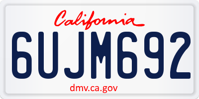 CA license plate 6UJM692