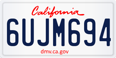 CA license plate 6UJM694