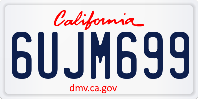 CA license plate 6UJM699