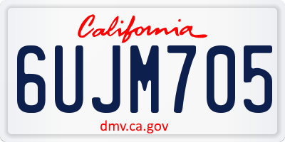 CA license plate 6UJM705