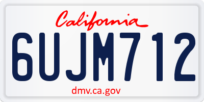 CA license plate 6UJM712