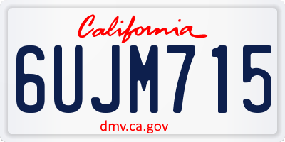 CA license plate 6UJM715