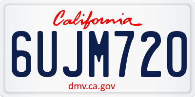 CA license plate 6UJM720