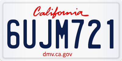 CA license plate 6UJM721