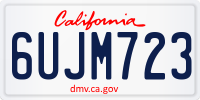 CA license plate 6UJM723