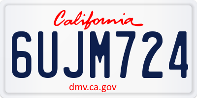 CA license plate 6UJM724