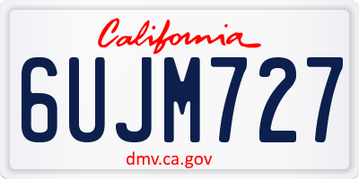 CA license plate 6UJM727