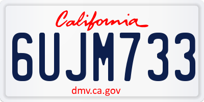 CA license plate 6UJM733