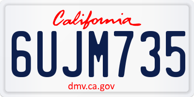 CA license plate 6UJM735