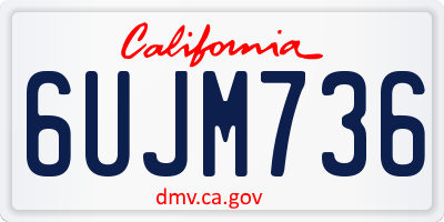 CA license plate 6UJM736