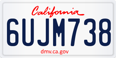 CA license plate 6UJM738