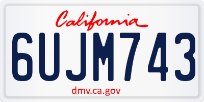 CA license plate 6UJM743
