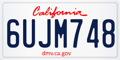 CA license plate 6UJM748