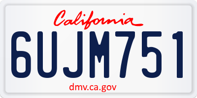 CA license plate 6UJM751