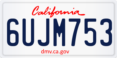 CA license plate 6UJM753