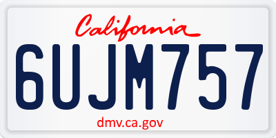 CA license plate 6UJM757