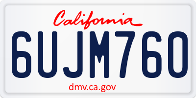 CA license plate 6UJM760